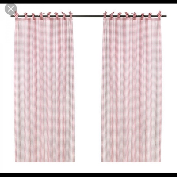 Ikea Other Pink Nyvaken Curtains Drapes 44 X 67 Gingham Poshmark